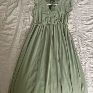Lulus lost in the moment sage brush maxi dress